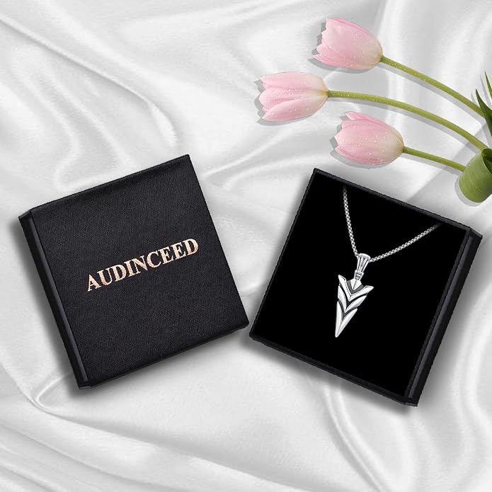 Viking Necklace for Men 925 Sterling Silver Raven Skull/Wolf/Spear Point Arrowhead/Africa Map Necklace Bird Norse Animal Ancient Protection Amulet Talisman Goth Jewelry for Men Women