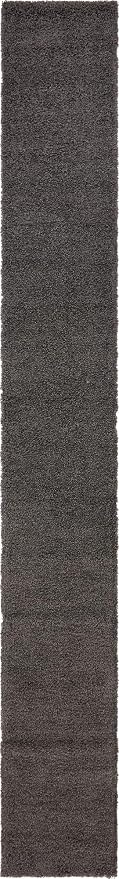 Unique Loom Solid Shag Collection Area Rug (2' 6" x 19' 8" Runner, Graphite Gray)