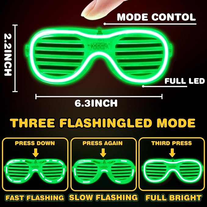 100 Pack Light up Glasses & LED Bracelets with 6 Colors & 3 Flashing Mode, Neon Bulk Gift for Kids and Adults Glow in the Dark Party favors, Halloween, Birthday, Wedding Supplies, Glow Bingo, Carnival