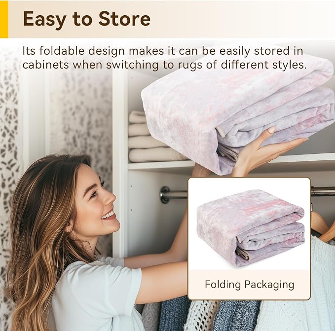 RELEANY Washable Area Rugs 7'x9' Non-Slip Modern Abstract Soft for Living Room Entryway Bedroom Kitchen, Print Pattern, Grey Pink