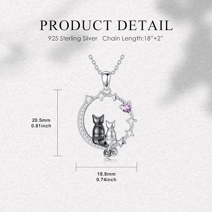 PELOVNY Teddy Bear Necklace for Women 925 Sterling Silver Bear/Highland Cow/Fox/Cat/Axolotl Birthstone Necklace Christmas Birthday Jewelry Gifts for Mom Daughter Wife Sister