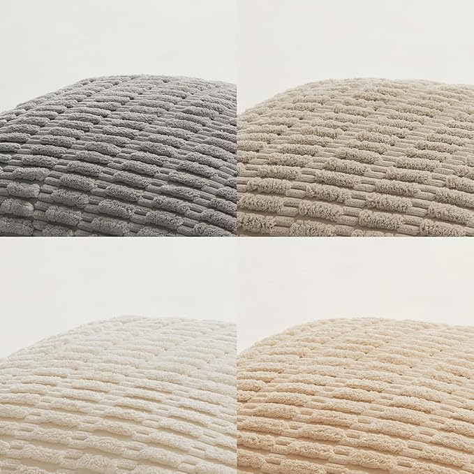 Fancy Homi 4 Packs Decorative Throw Pillow Covers for Living Room Couch Bed, Modern Farmhouse Boho Home Décor Accent Cushion Case, 16" x 16", Neutral