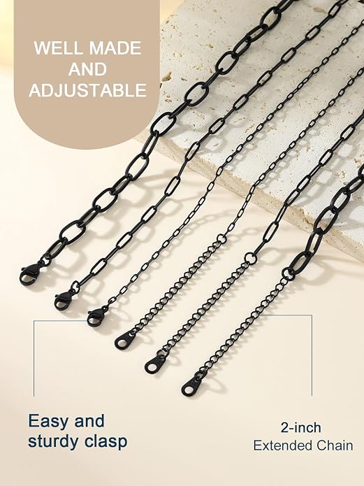 ChainsPro Stainless Steel Waterproof Anklet for Women, Adjustable Non Tarnish Layered Anklets, Trendy Dainty Cuban Link Ankle Bracelet Beach Jewelry Gifts for Swimming & Daily Wear (8.5+2 inches)