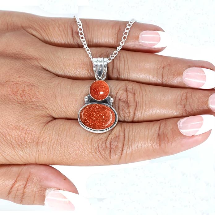 Handmade Genuine 925 Sterling Silver Pendant Necklace Natural Gemstone Crystal, Lapis, Onyx, Amber Oval Round Boho Jewelry For Women
