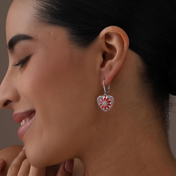 LeCalla 925 Sterling Silver Teardrop Drop Earrings for Womens | Lightweight Italian Minimalist Teardrop Filigree Earrings | Filigree Circle Drop Dangle Earrings for Women Birthday Gift