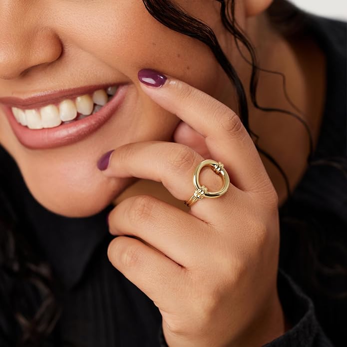 Ana Luisa Gold Rings for Women - 14K Gold Plated Rings for Women Non Tarnish - Trendy Stacking Ring for Daily Wear - Twisted, Heart, Eternity Ring Styles - Hypoallergenic & Water-Resistant Jewelry