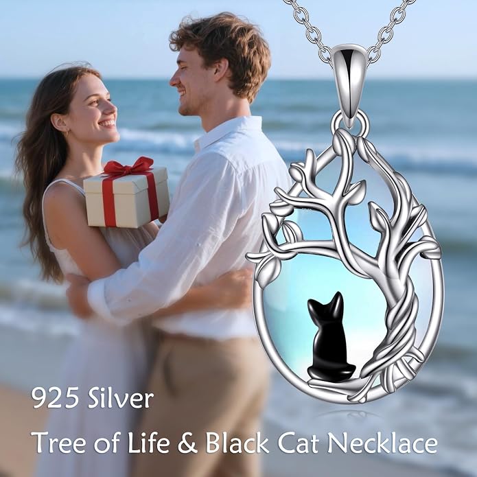 POPLYKE Sterling Silver Gemstone Teardrop Pendant Necklace Crystal Jewelry for Women