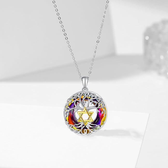 Tree of Life Thor Hammer Pendant Necklace for Women Sterling Silver S925 Jewelry for Women US1