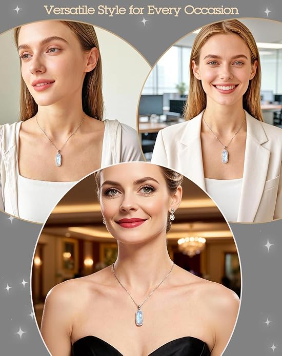 Natural Gemstone New Beginnings Birthday Graduation Gifts 925 Silver Jewelry Plated with 18K Gold Protection Necklace for Women