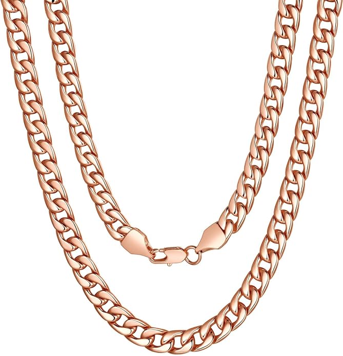 U7 Cuban Link Chain for Men Women Stainless Steel Curb Necklace, 7/9/12/15 MM Chunky Chain Silver/Gold/Black Mens Hip Hop Jewelry 18''-30''