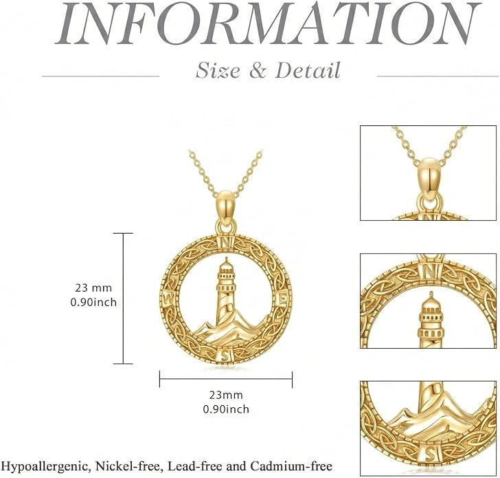 Compass/Sailboat/Lighthouse/Rudder Anchor Necklace for Women 18K Gold Plated Nautical Navy Jewelry Sea Lover Sailor Necklace Mothers Day Gifts for Women Mom Wife