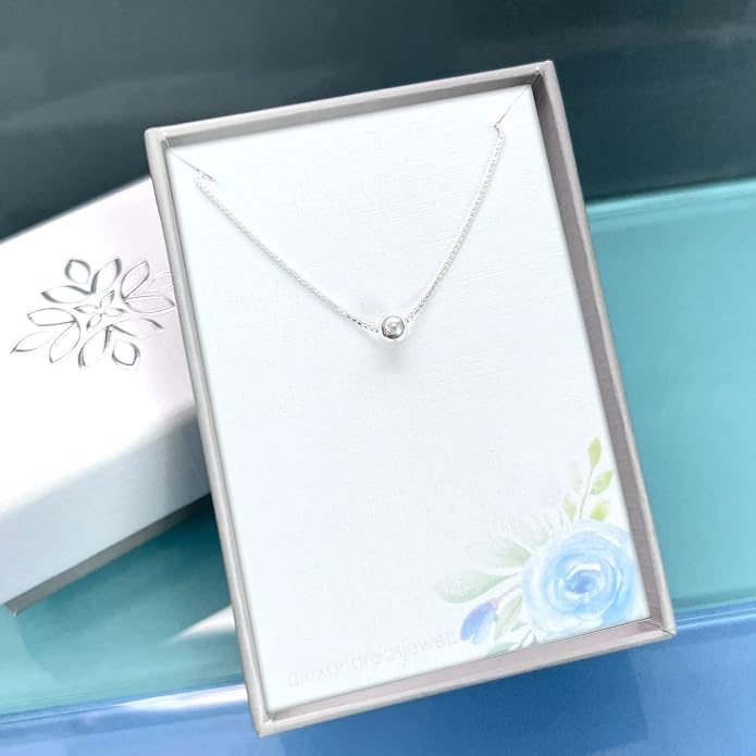 Sterling Silver Tiny Dot Necklace, Very Tiny Delicate and Dainty Sterling Silver Ball Bead Choker Necklace, Round Silver Bead Layering Necklace for Women, Dainty Minimalist Necklace