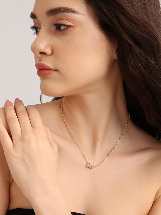 FRUMOS Gold Plated Necklace for Women, Dainty Layered Chain Necklace, Fashion Jewelry for Daily Wear