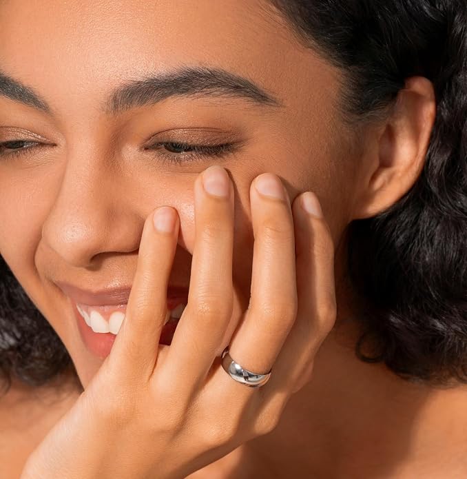 BORUO Silver Ring - 925 Sterling Silver Rings for Women - 14K Gold Plated Waterproof Wedding Band - Elegant Stacking Silver Band For Women and Men - Gifts for Special Occasions 4mm, 6mm Ring Size 4-15