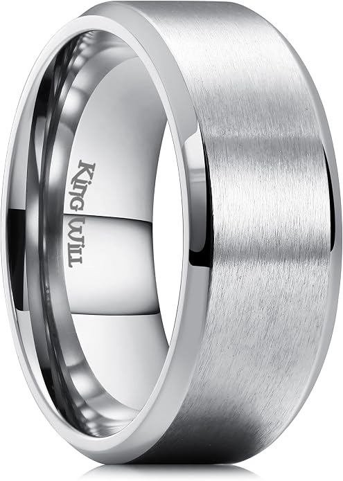King Will Titanium Wedding Band for Men Women- 3-10mm Width Black/Sliver/Gold High Purity Titanium Promise Wedding Ring Comfort Fit for Daily Wear Size 6-14