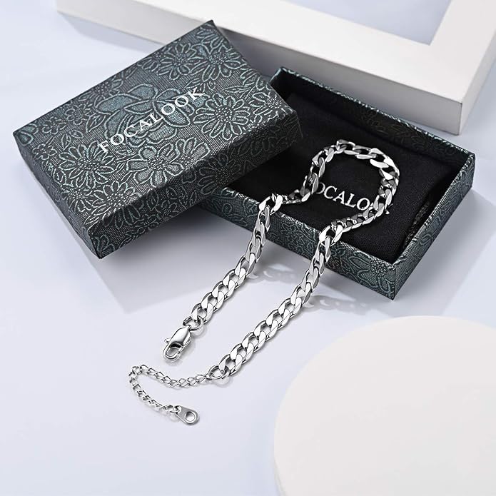 FOCALOOK 14K Gold Plated Anklets for Women Waterproof Plus Size Ankle Bracelet 8.5-10.5 Inch Adjustable Mariner/Figaro/Flat Snake/Cuban Link Chain Anklet Jewelry for Summer Beach Holiday