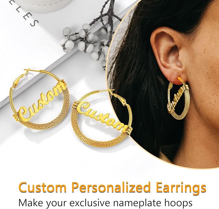 PROSTEEL 30/40/60/80/100mm Chunky Hoop Earrings For Women Gold Plated/Black Stainless Steel Hoops Earrings Statement Jewelry
