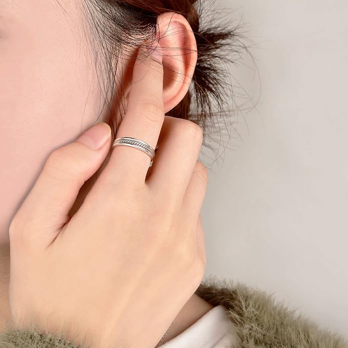 925 Sterling Silver Knuckle Rings for Women Minimalist Thin Stacking Rings Set 3PCS Midi Pinky Ring Size 2.5-8.5