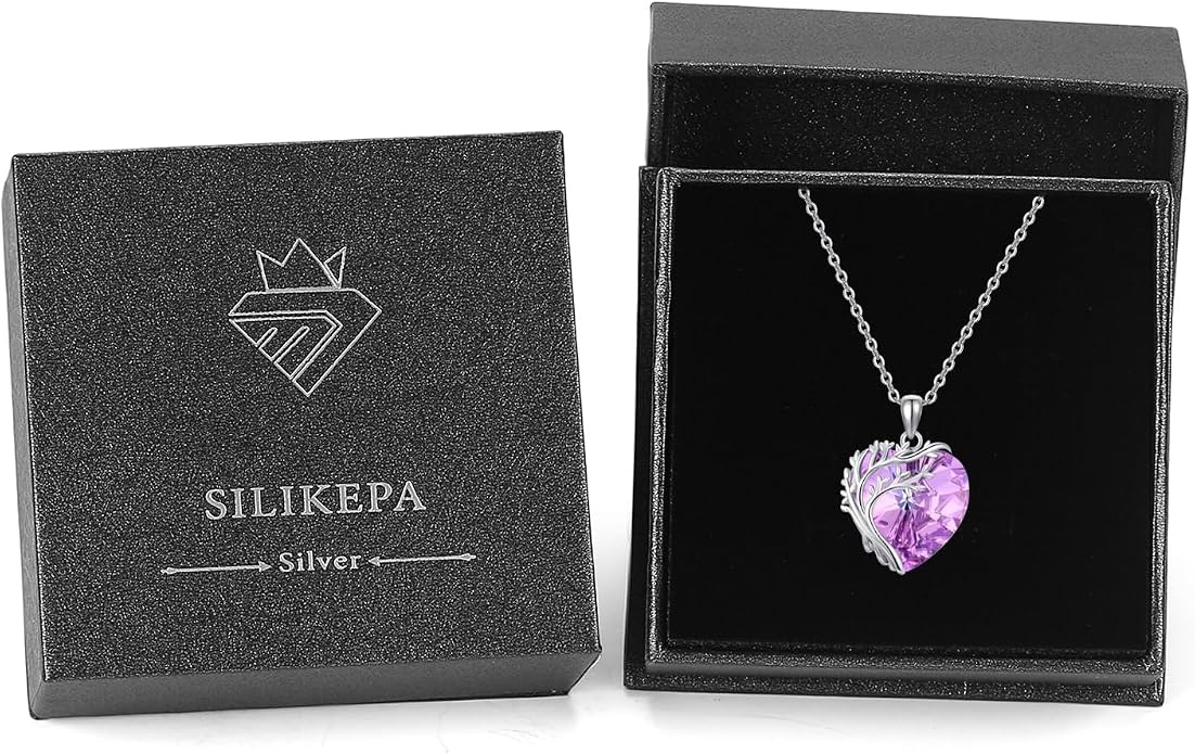 Tree of Life Necklace for Women 925 Sterling Silver Crystal Tree of Life Pendant Necklace Crystal Pendant Jewelry Gift for Women