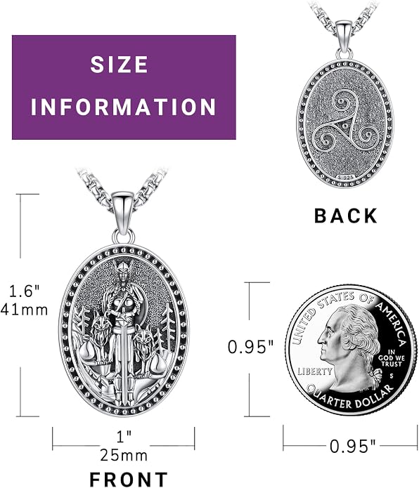 Eusense Viking Jewelry for Men Women Sterling Silver 925 Mjolnir Thors Hammer Pendant Celtic Cross Necklace Wolf Odin Raven Freya Goddess Norse Pagan Compass Vegvisir Yggdrasil Nordic Viking Necklaces Gifts