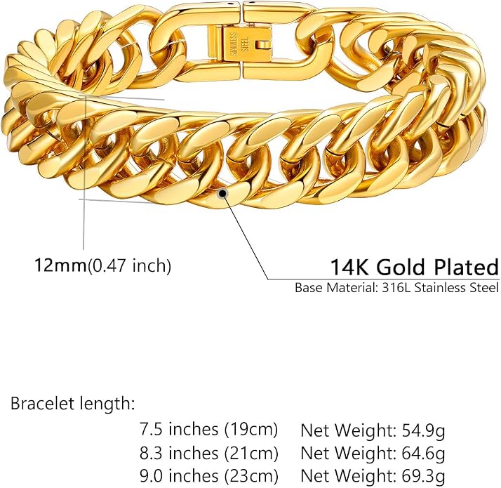 Supcare Unique Anniversary Birthday Valentines Fathers Day Stainless Steel Cuban Link Bracelets for Men Him, To My Man Dad Husband Love Always Remember Wrist Chain Bracelet Jewelry Gifts