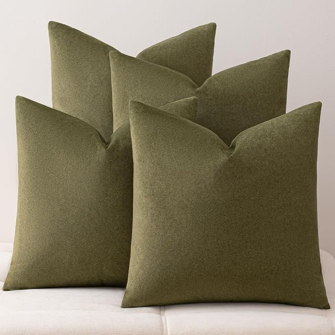 a moment Waterproof Throw Pillow Covers Set of 4,22x22 Inch Outdoor Stain Resistant Pet Friendly Pillowcases Cushion Covers for Patio Sofa and Living Room,Rust