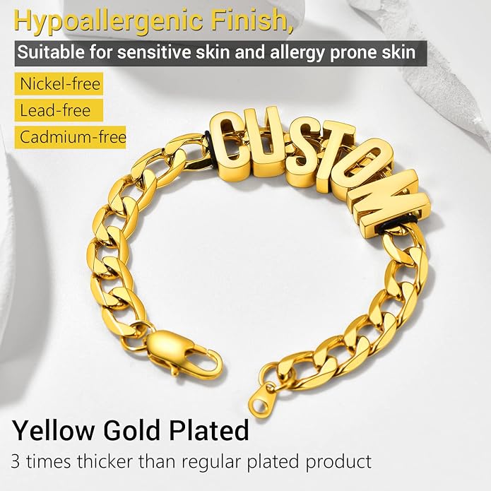 PROSTEEL Silver/Gold/Black Bracelets for Men Figaro Cuban Link, 6mm-13mm Width, 7.5"/8.3"/9" Length, Stainless Steel Mens Bracelet Jewelry with Gift Box