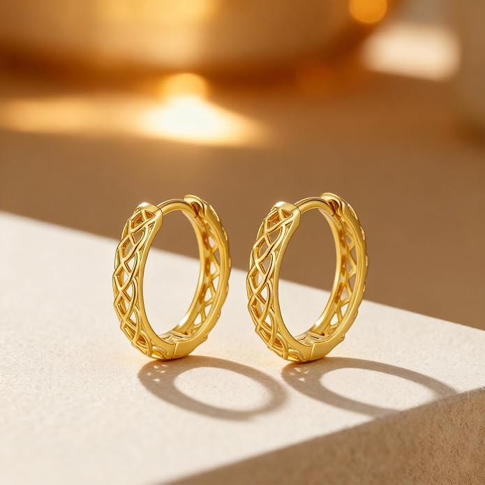Gold Dainty Hoop Earrings for Women Hypoallergenic Lightweight 14K Gold Huggie Earrings Jewelry Valentines Day Gifts for Wife Girlfriend Her