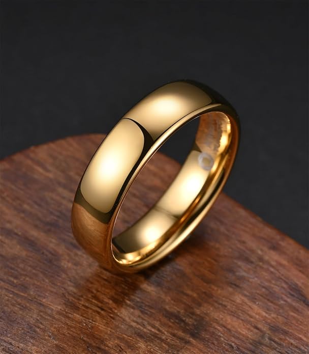 King Ring Tungsten 4/6/8mm Rings – Super Polished Wedding Bands – Designed in USA
