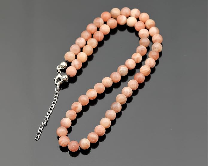 Natural Gemstone Beaded Choker Necklace | 8mm Handmade Adjustable Jewelry for Men & Women | Chakra Balancing Crystal Necklace | Spiritual Gift | Macrame Cord with Extender