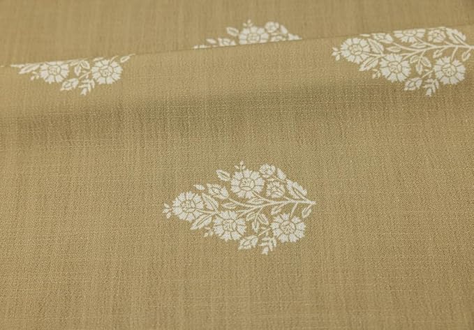 DrapePalette - Linen Blend Pinch Pleated Curtains 96 Inches Long for Living Room, Bedroom, Dining Room, Light Filtering Curtains 2 Panels Set, Modern Floral Printed Design, Brown Rose, 30" W x 96" L