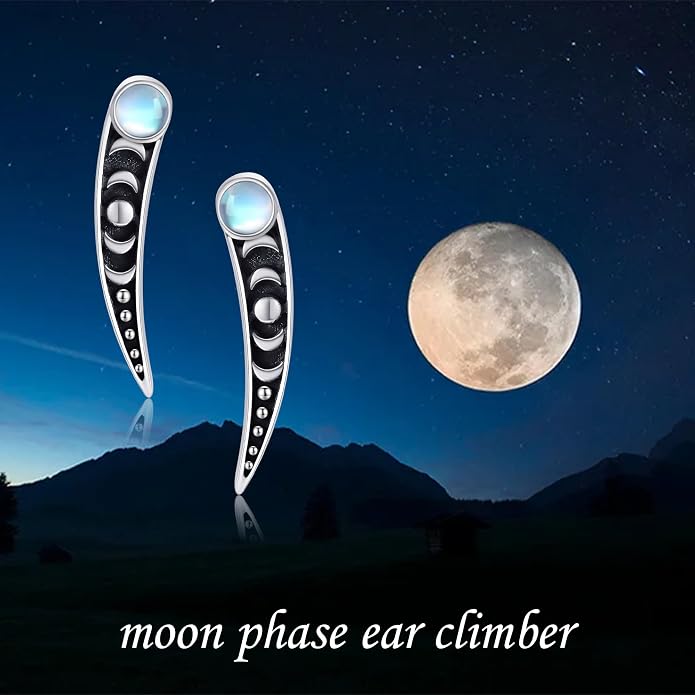 Ear Climbers Earrings for Women Sterling Silver Vintage Ear Crawler Earrings Jewelry Gifts for Women