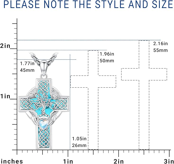 Turquoise Jewelry for Women Men 925 Sterling Silver Pendant Urn Necklaces for Ashes Picture Locket Necklace Thor Hammer Yggdrasil Virgen De Guadalupe St Michael Christopher Judas Witches Knot Necklace