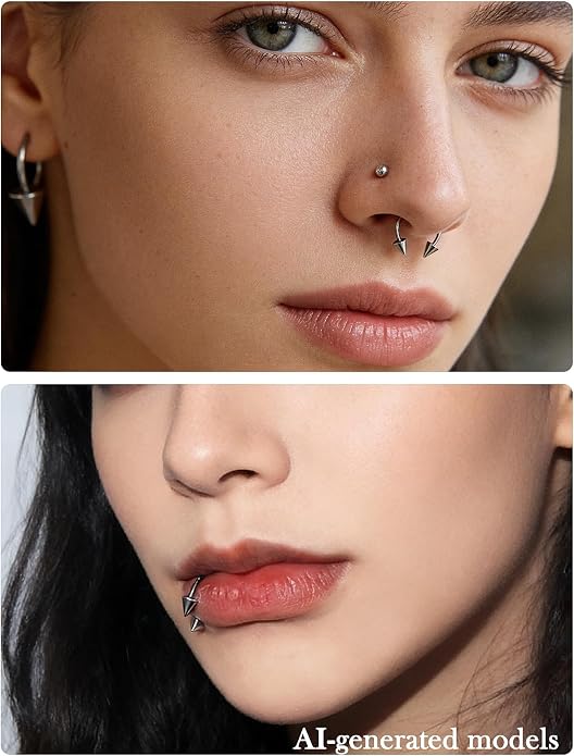 20G-2G ASTM F136 Titanium Septum Rings Nose Ring Hoops Circular Barbell Helix Snug Tragus Rook Daith Cartilage Earring Sneke Bites Lip Ring Hoop Smiley Piercing Jewelry for Women Men 6mm-19mm
