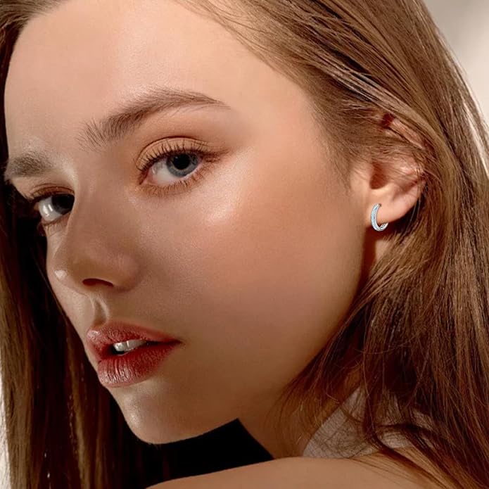 MEDWISE Mothers Day Gifts for Mom Multi Colored Opal Hoop Earrings for Women 925 Sterling Silver Huggie Hoop Earrings Jewelry Gift for Women Daughter Wife Mom Friends