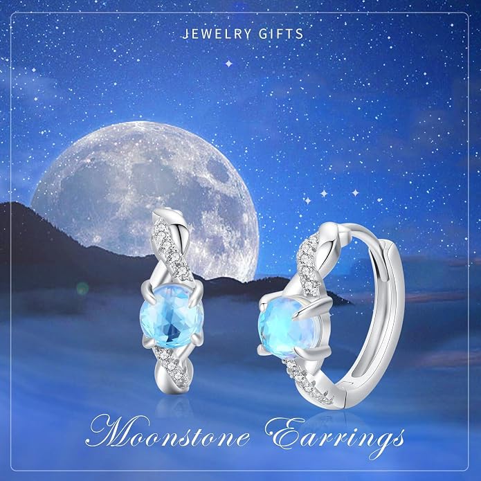 KiiKii Opal Hoop Earrings for Women 925 Sterling Silver 15mm Twisted Huggie Earrings Opal Jewelry Gifts for Birthday Anniversary Christmas