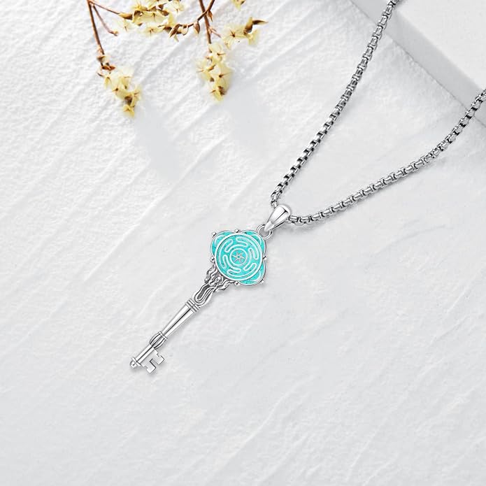 Pentagram Necklace Sterling Silver Triple Moon Goddess/Celtic Knot Witches Knot/Ankh/Sun and Moon/Hecate/Lilith/Santa Muerte/Tetragrammaton Pendant Necklace Pagan Wiccan Magic Egyptian Amulet Jewelry for Women Men