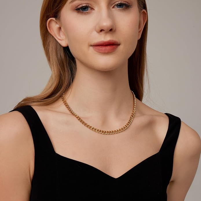 Gold Chain Necklace for Women Dainty Simple Satellite Beaded Twisted Chain Choker Necklace Everyday Jewelry Christmas Gifts