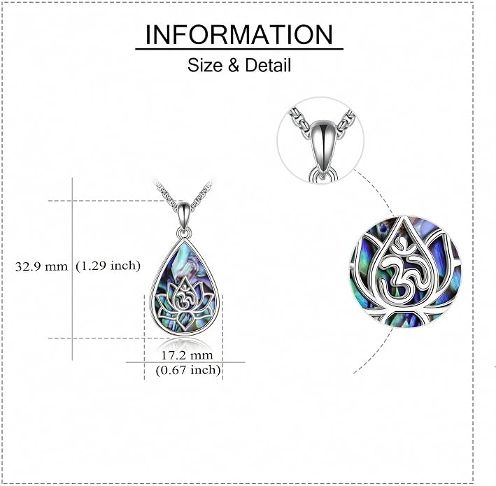 ONEFINITY Lotus Necklace 925 Sterling Silver Moonstone Pendant Necklace Yoga Lotus Jewelry for Women