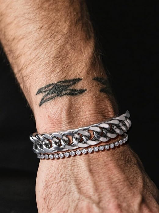 Supcare Unique Anniversary Birthday Valentines Fathers Day Stainless Steel Cuban Link Bracelets for Men Him, To My Man Dad Husband Love Always Remember Wrist Chain Bracelet Jewelry Gifts