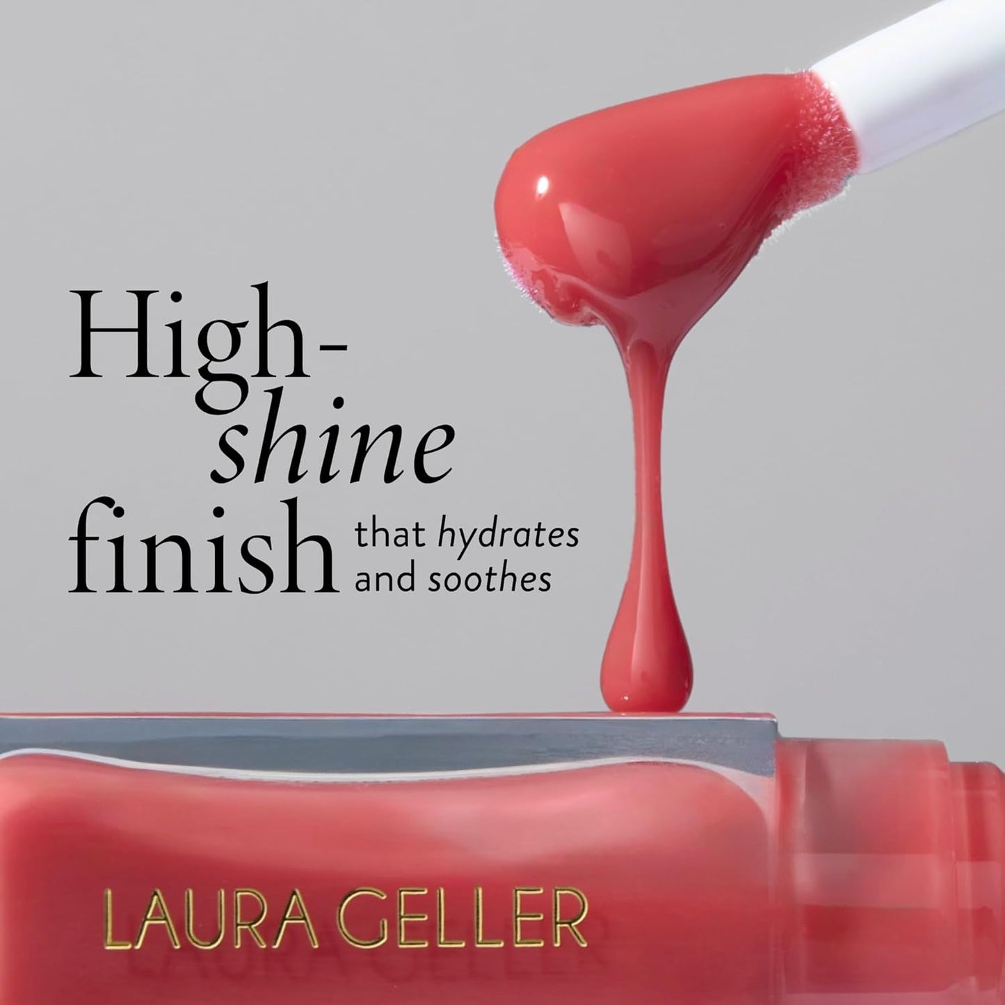 LAURA GELLER NEW YORK Fine Shine Glossy Lip Oil, Sweet Pink - Hydrating Squalane - Sheer Pink Lip Gloss