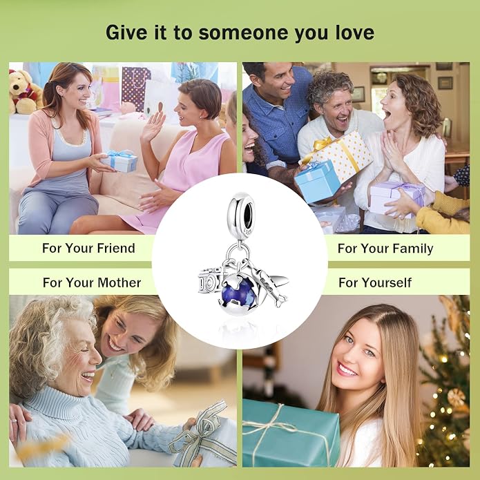 NINGAN 925 Sterling Silver Charm Golden Love Charm Buckle Safety Chain Travel Bead Firefly Dragonfly Pendant, Suitable for Women Bracelet and Necklace as Gift from Mom and Friends