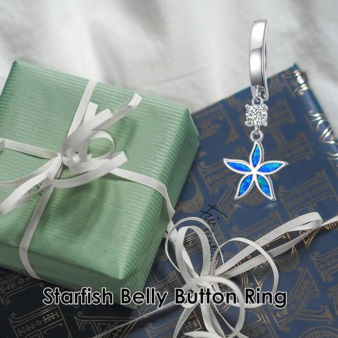 Butterfly Cross Shark Belly Button Ring 925 Sterling Silver Clicker Belly Rings Dangle Navel Ring Hypoallergenic Navel Piercing Belly Piercing Jewelry Gifts for Women