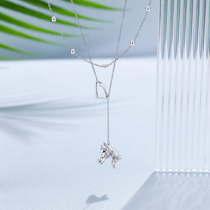 MONGAS Tree of Life/Infinity Cross/Lock and Key/Lotus/Hamsa/Horse/Strawberry/Opal/Lariat/Dragonfly/Heart/Violin Layered Necklace Sterling Silver for Women