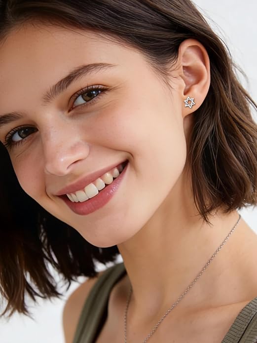 ChicSilver 925 Sterling Silver Earrings Dainty Bar/Circle/Triangle/Star/Ball Stud Earrings for Women with Gift Box, Hypoallergenic Earrings for Sensitive Ears