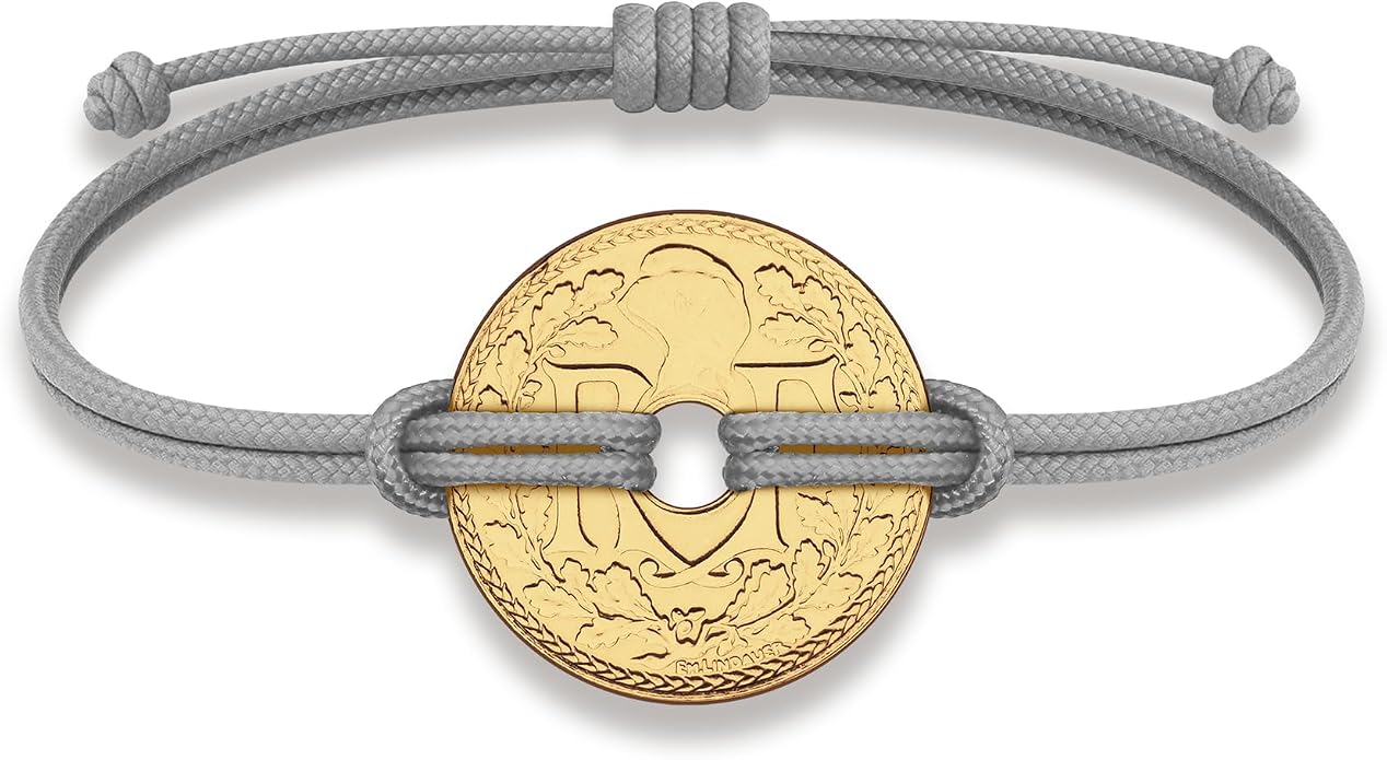 HOBBY OF KINGS Good Luck Coin Bracelet | 18k Gold Plated Wristband | Handmade Jewelry for Collectors and History Lovers