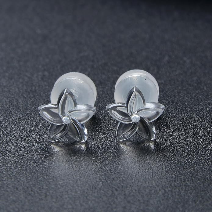 Plastic Post Stud Hoop Earrings for Sensitive Ears Multicolor Butterfly Flower Stud Earrings Set for Women