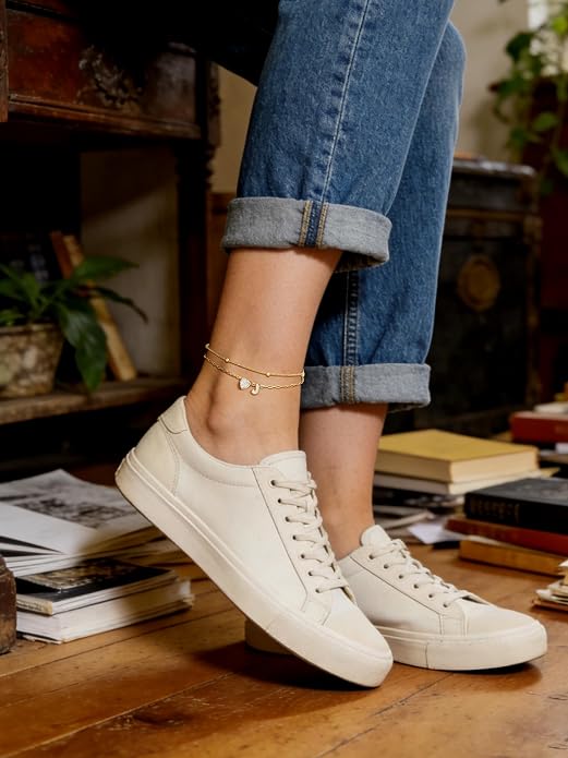 Bestyle Initial Anklet Bracelets for Women Waterproof Non Tarnish 14K Gold/White Gold Plated CZ Anklets for Women Dainty Layered Letter Heart Ankle Bracelets Adjustable Foot Chain Anklet