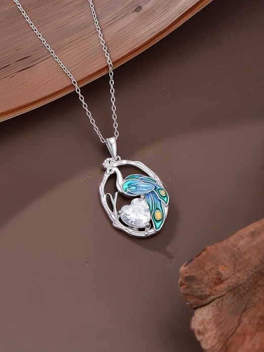 Midari Ocean Necklace 925 Sterling Silver Flamingo Mama Bear Dolphin Penguin Sea Turtle Axolotl Desert Cactus Nautical Rudder Tropical Palm Compass Wave Pendant Boho Jewelry Gifts for Women Men