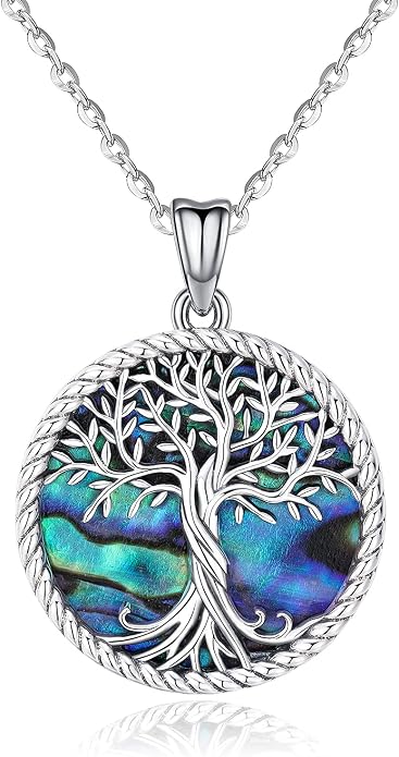 Odinstone Tree of Life Necklace, Sterling Silver Pendant for Women Family Tree Necklaces Jewelry for Mom/Wife/Grandma(With Fine Gift Box)